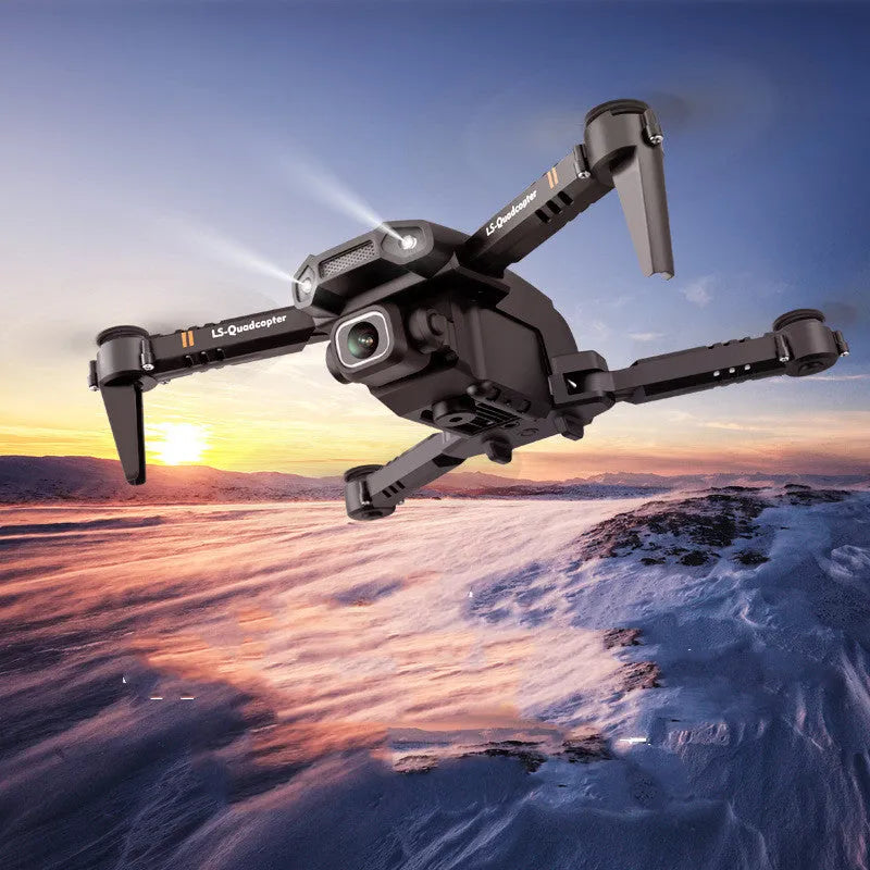 LSRC-XT6 dual-lens foldable quadcopter drone with adjustable 180 to 90 degree lens, open size 18x15x4cm