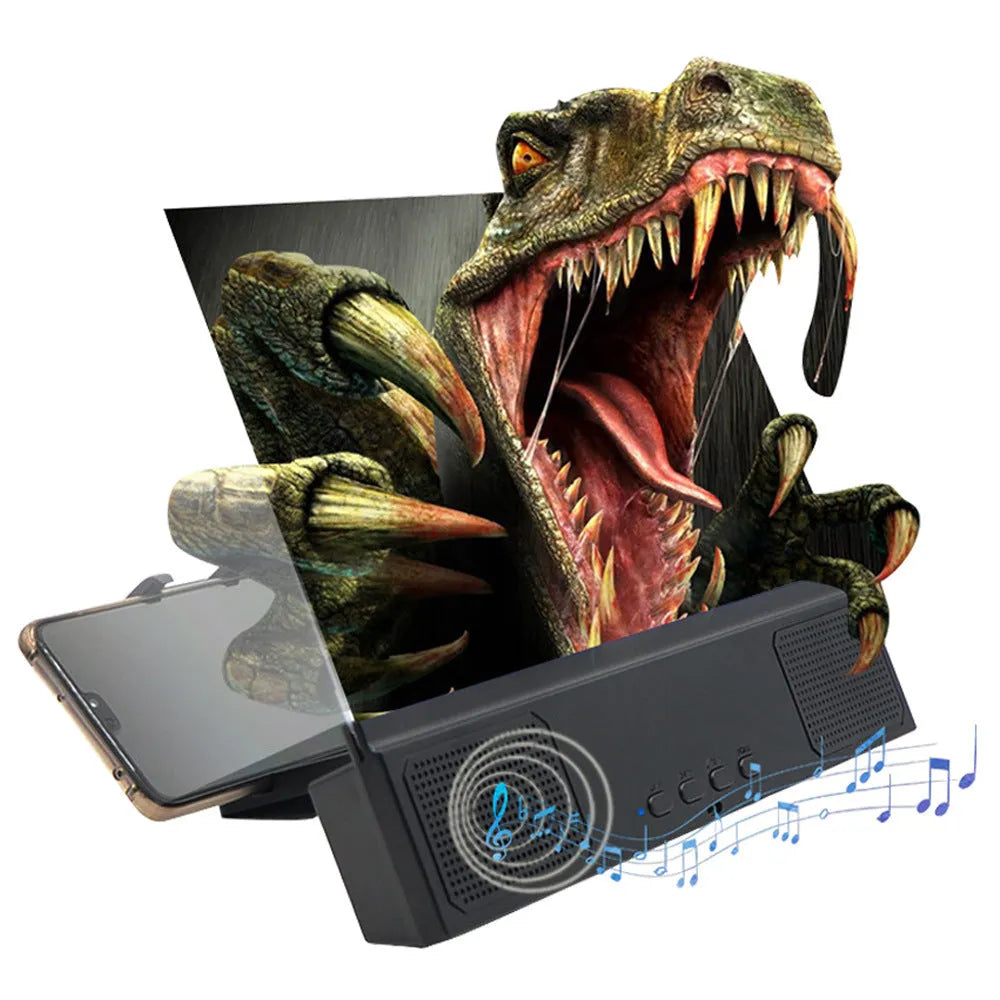 12-inch mobile phone screen amplifier with black ABS housing and a large acrylic lens.