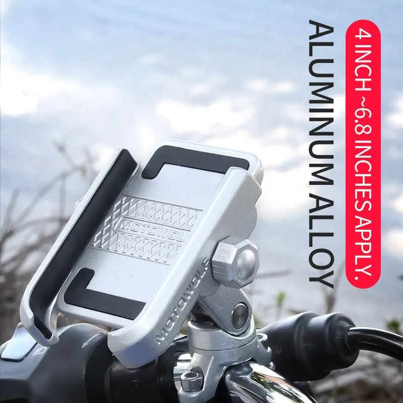 DEROACE bicycle phone holder aluminium alloy handlebar mount bracket with 360-degree magnetic phone holder, black and gold colour options