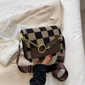 Women's woven fabric one-shoulder crossbody bag in black, 19x15x8.5cm, street trend style