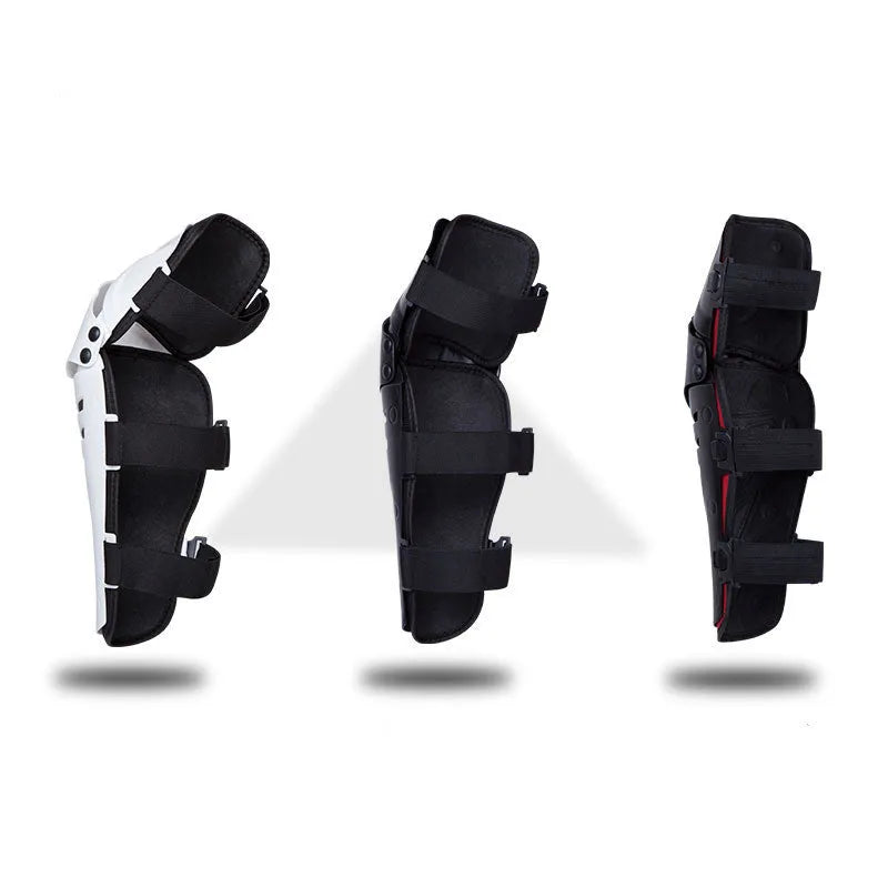 Anti-fall knee pads in black or red and black with PE plastic shell and EVA mesh cloth for knee and calf protection