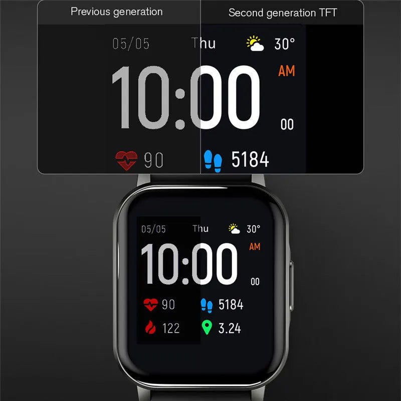 Black silicone strap waterproof smart bracelet with 1.4-inch HD touchscreen display.