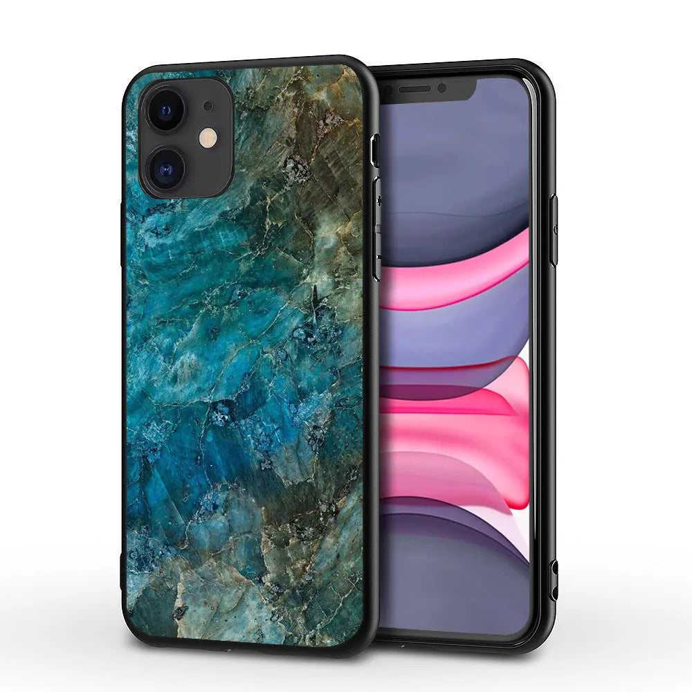 Marble pattern iPhone back cover case with waterproof and drop-resistant protection
