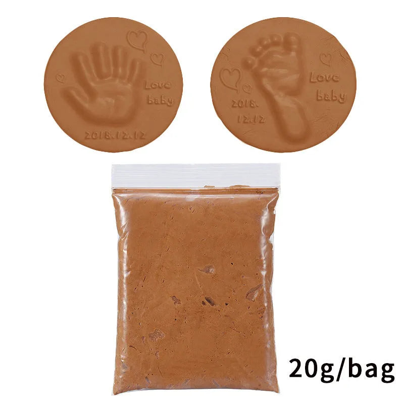 Baby handprint footprint clay kit with 20g soft non-toxic moulding paste in multiple colours