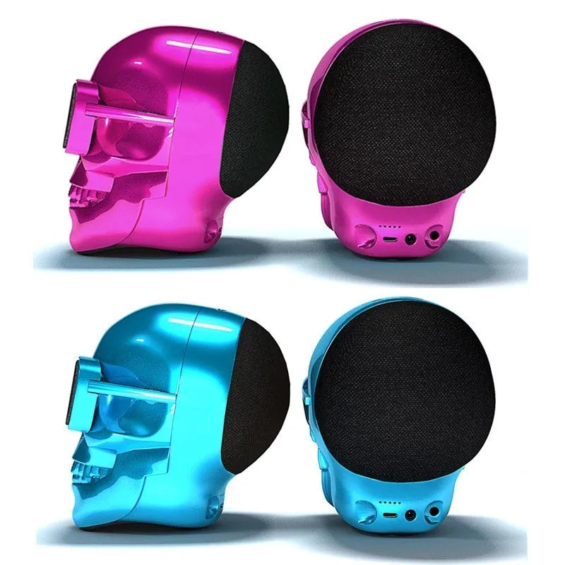 Skull wireless Bluetooth speaker in six colour options with compact portable design