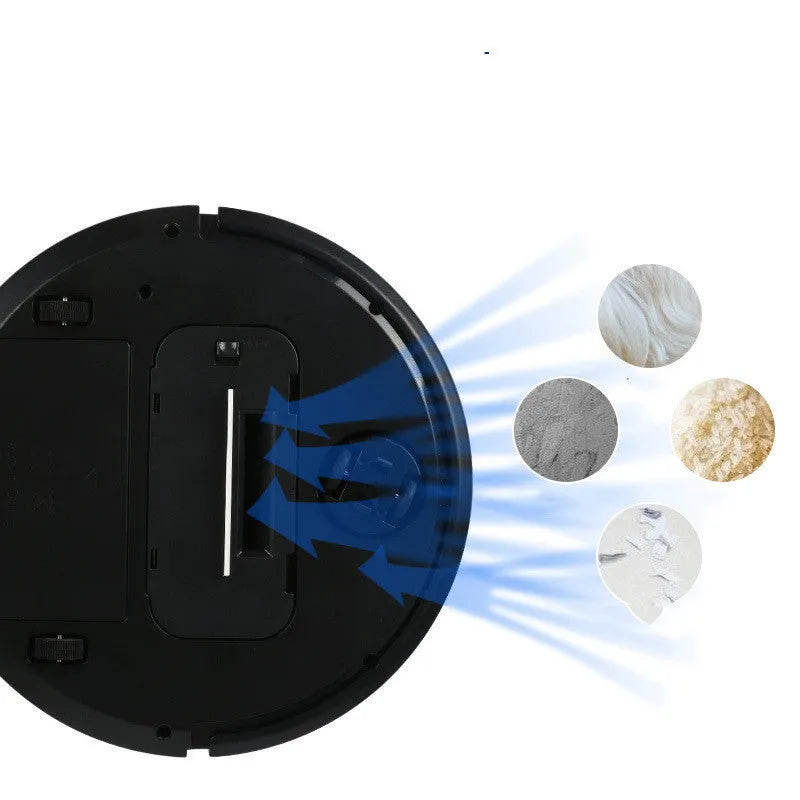 Dry battery powered robot vacuum cleaner in black, red, or white for 70-90 square metre homes