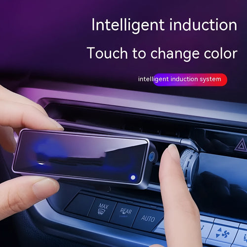 Black automobile air vent aromatherapy LED light with fragrance sticks