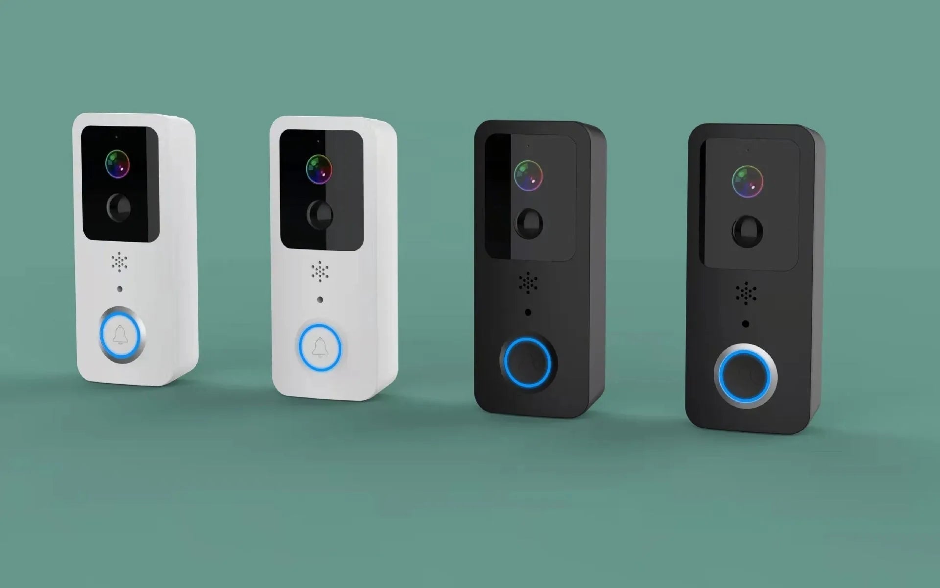Smart home visual doorbell security camera with app push notification system and 18650 battery power.