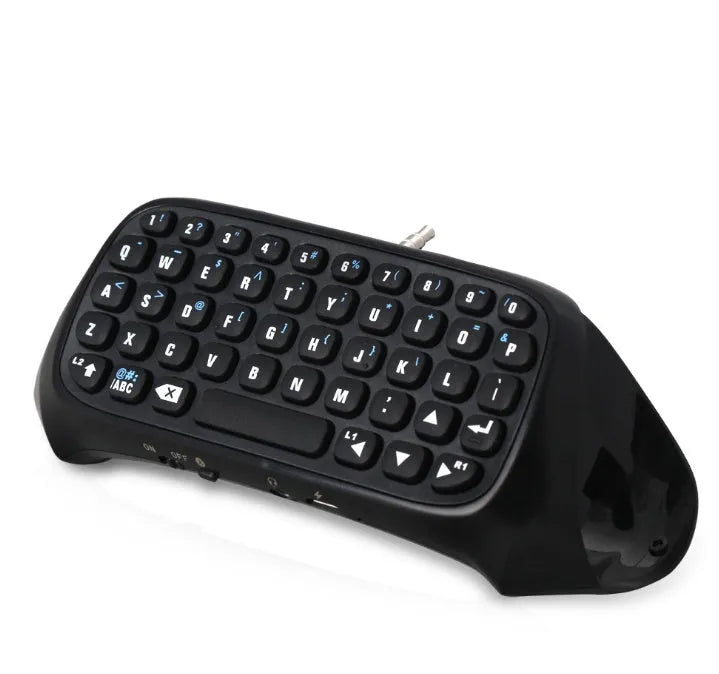 Black Bluetooth gamepad keyboard for PS4 controller with compact 17.2cm length and voice chat input