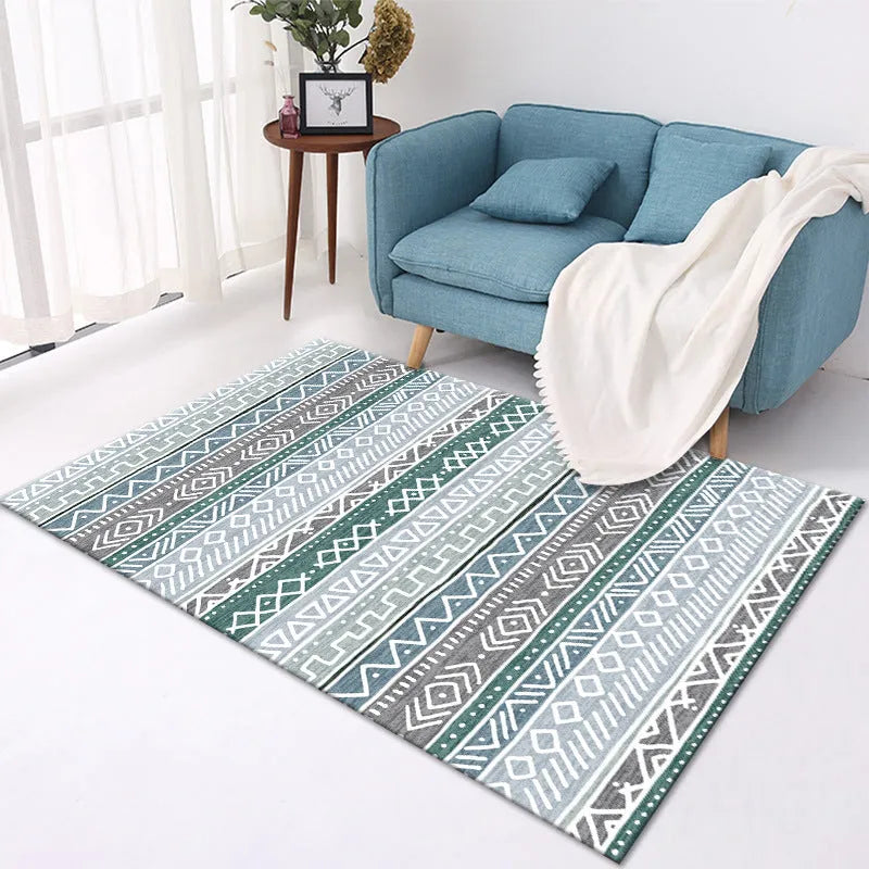 Home crystal velvet carpet in rectangular shape with machine-woven polyester surface and multiple size options