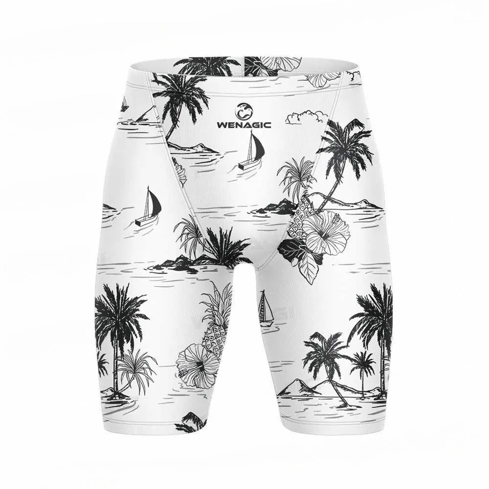 Men's stretch Lycra swimming pants with elastic waistband in briefs style