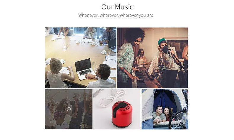 Hieha XQ11 cylindrical metal waterproof Bluetooth speaker in silver colour on a table