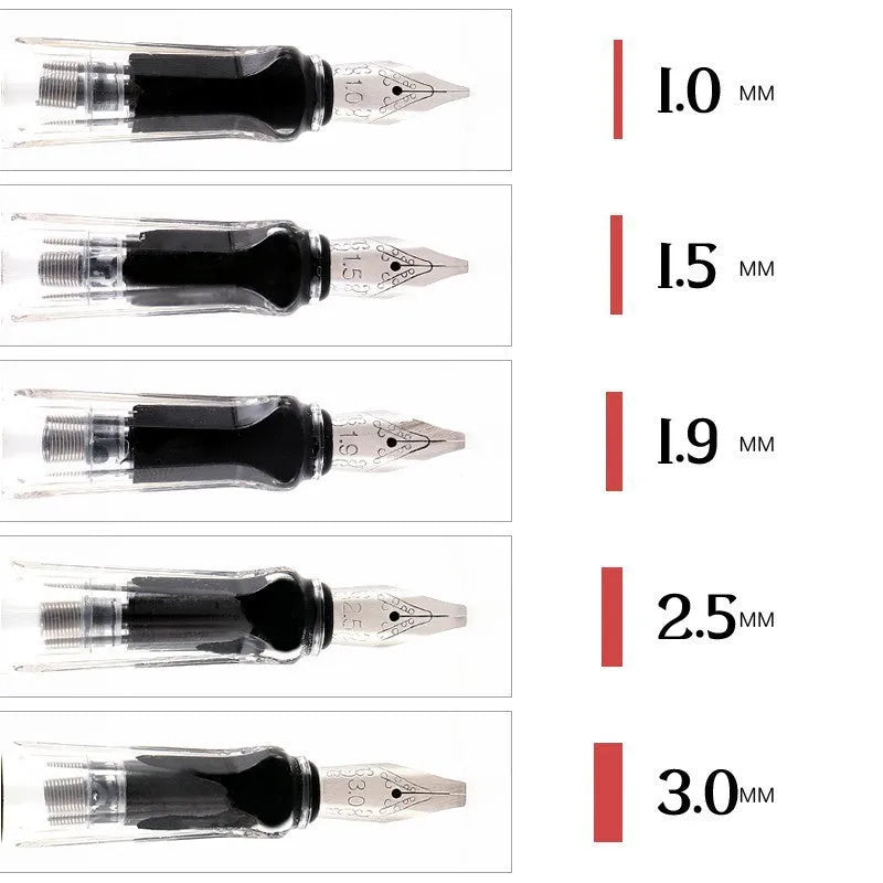 Art Word Parallel Pen with ceramic shell and six iridium nib sizes for Gothic calligraphy
