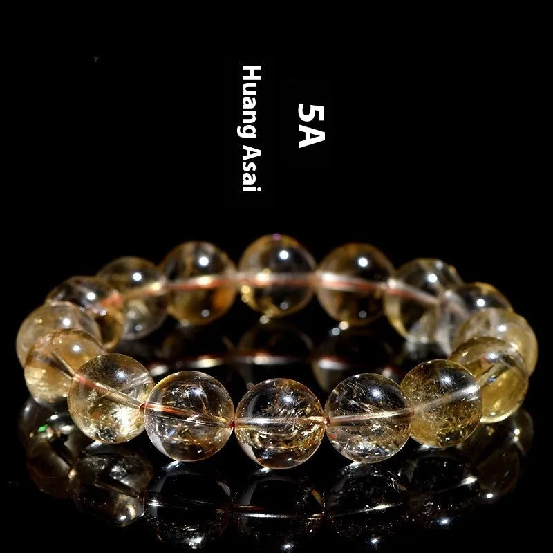 Natural yellow citrine bead bracelet showing geometric stone shapes in single circle and three circle configurations