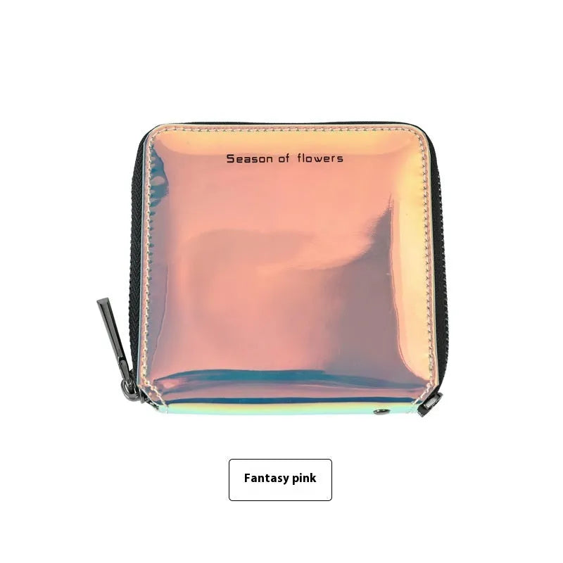 Women's short folding wallet Korean style PU leather 11cm dimensions