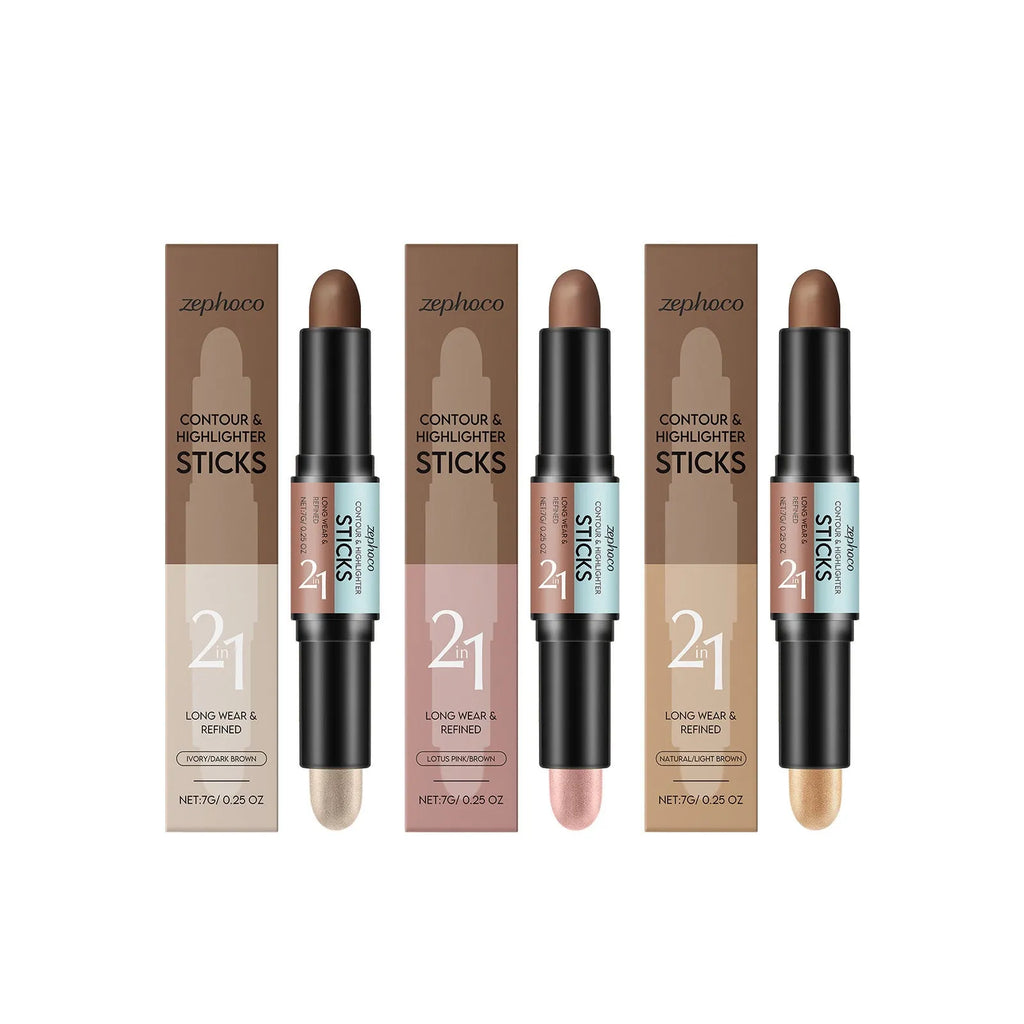 2-in-1 dual-ended highlighter and repair pen set in brown colour options