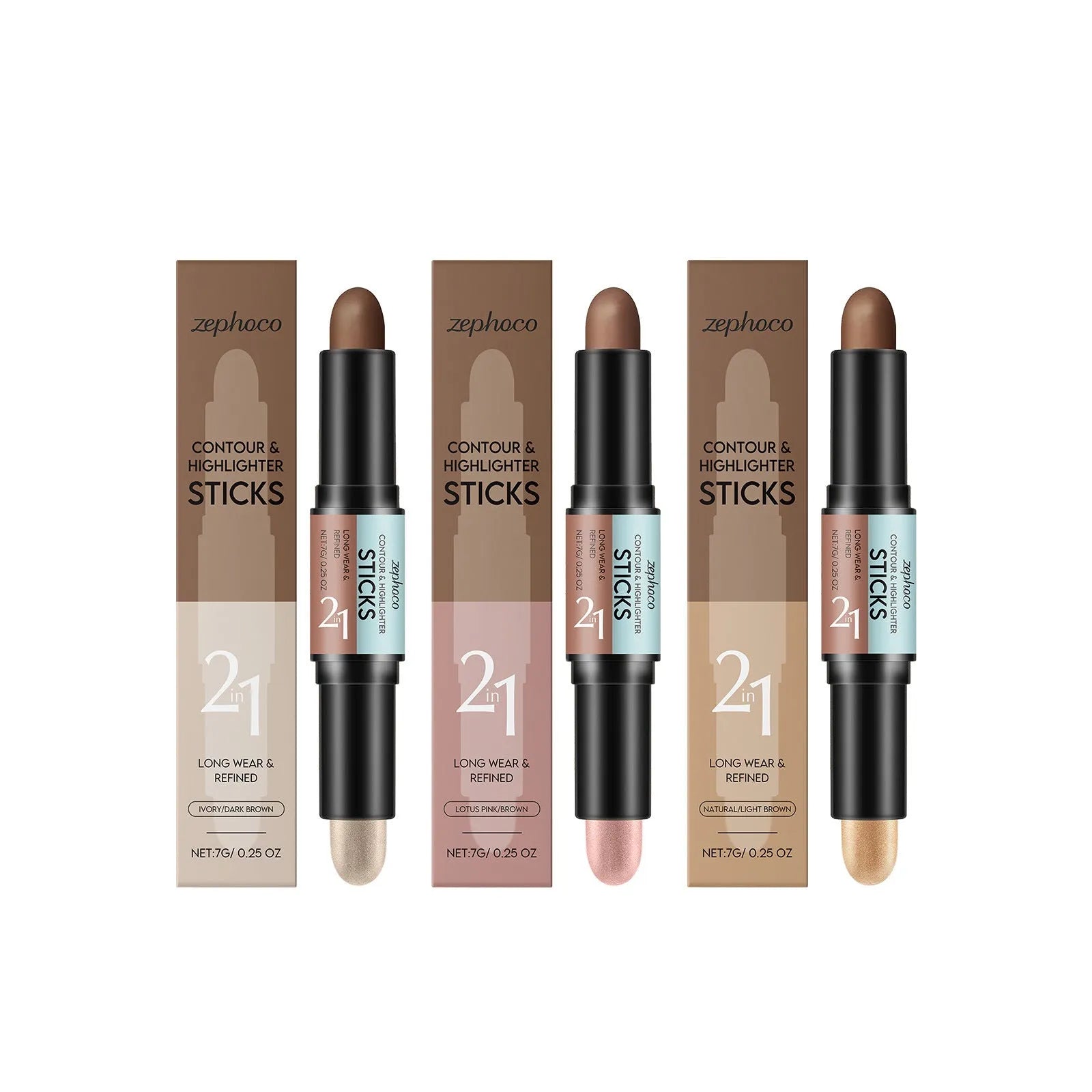 2-in-1 dual-ended highlighter and repair pen set in brown colour options
