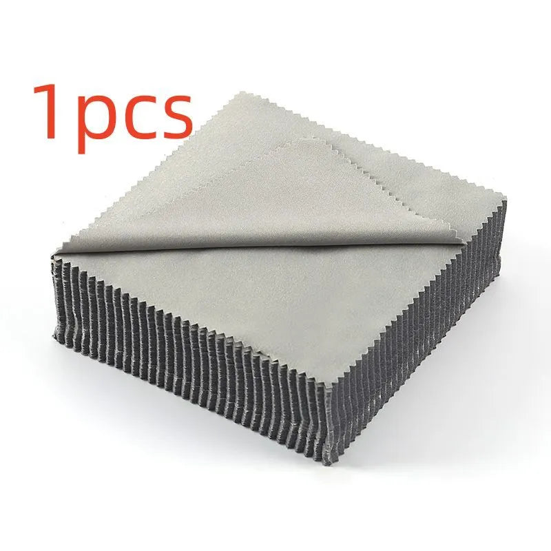 Microfiber glasses cleaning cloth 130x130mm square gray colour