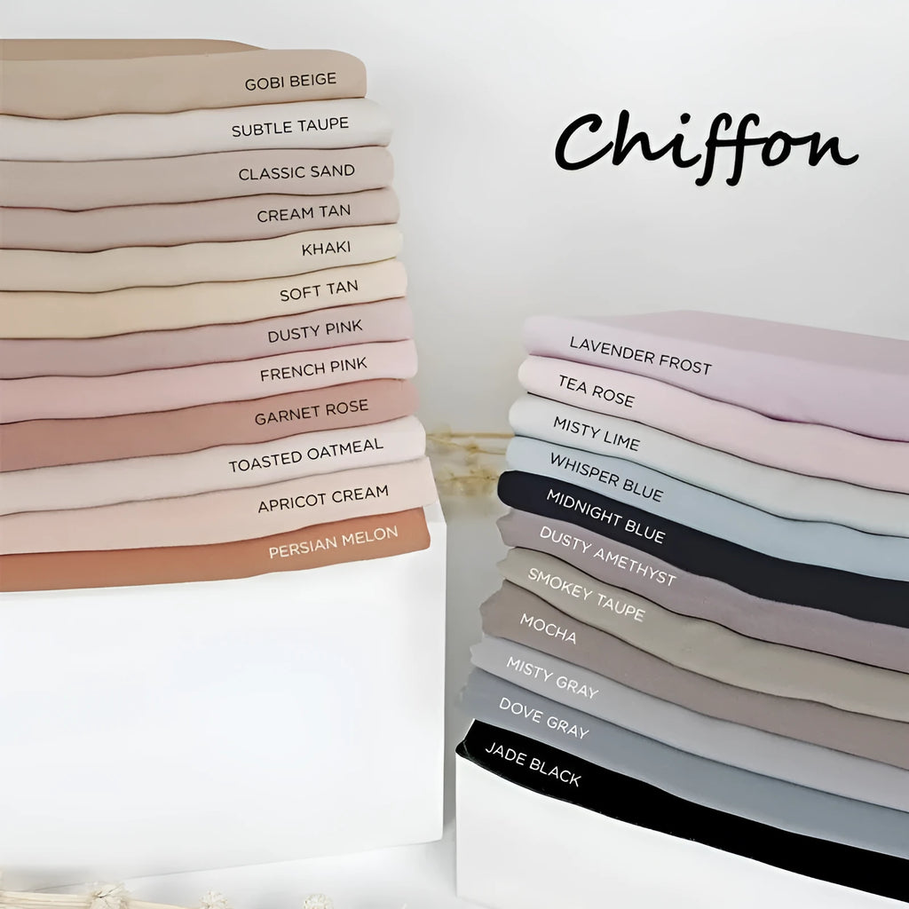Solid colour pearl chiffon scarf 70cm x 180cm for daily head covering, hijab, or shawl use