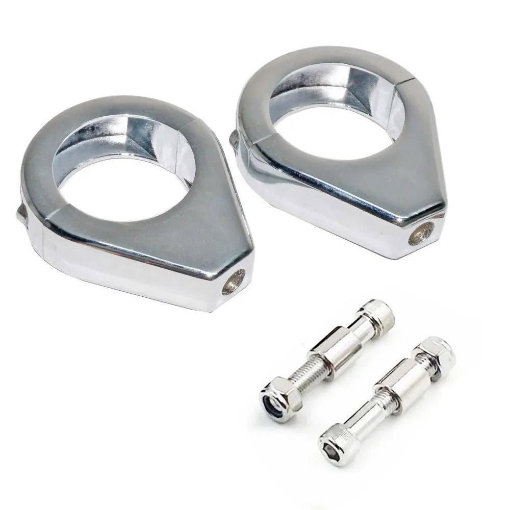 All aluminium motorcycle turn signal bracket for Harley in black and silver 39mm 41mm