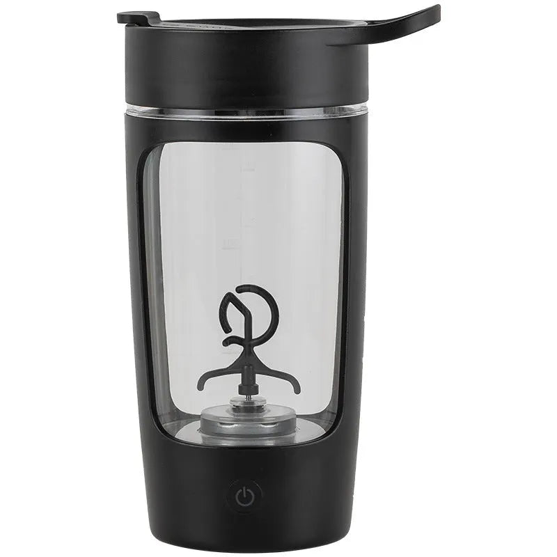 Portable battery-powered juice blender with 650ml mixing cup in black, blue, pink, or white colour.