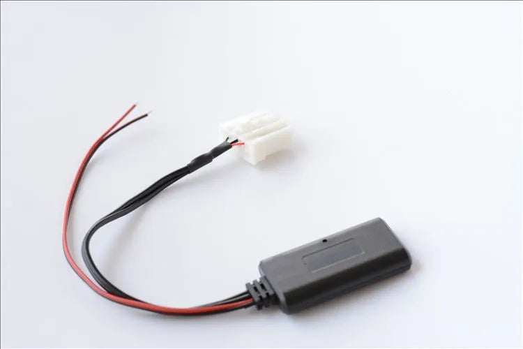 Black Mazda Bluetooth audio adapter cable for 2006-2008 Mazda 3 and Mazda 6 vehicles with MEDIA key compatibility