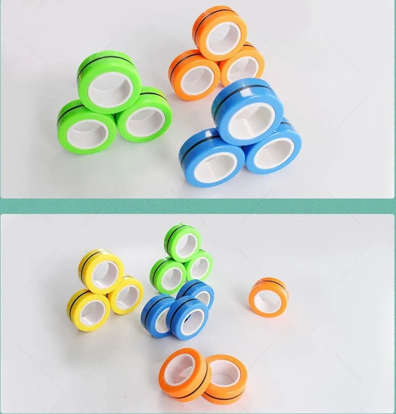 Magnetic finger rotating ring plastic fidget toy 1.8cm inner 3.2cm outer diameter
