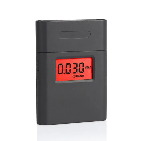 Black At-838 portable alcohol breathalyser detector for professional BAC testing.