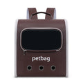 Large capacity cat backpack with transparent window, hard PVC Oxford bag, Brown or White, 6.50kg cat capacity
