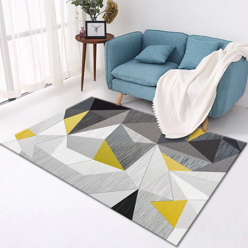 Home crystal velvet carpet in rectangular shape with machine-woven polyester surface and multiple size options