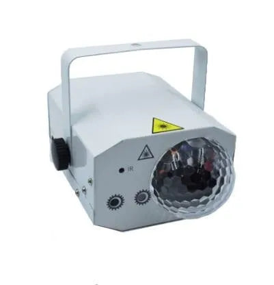Black LED laser magic fan stage lighting equipment showing compact design with projection apertures