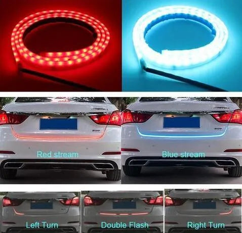12V LED strip light for car decoration, soft flexible colour lamp in blue or red, 90cm to 150cm