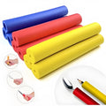 Rubber auxiliary grip hoses in a pack, showing inner diameters of 10mm and 18mm for pens and tableware.