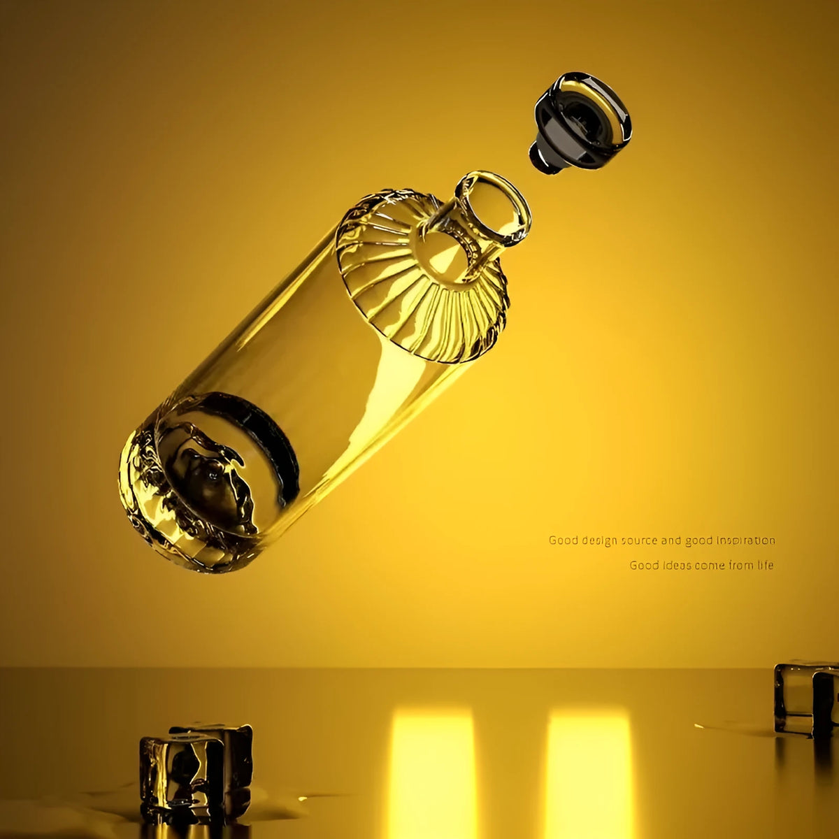 500ml clear crystal glass wine bottle with thickened one-pound body, shown in transparent, blue, gold, and red colour options.