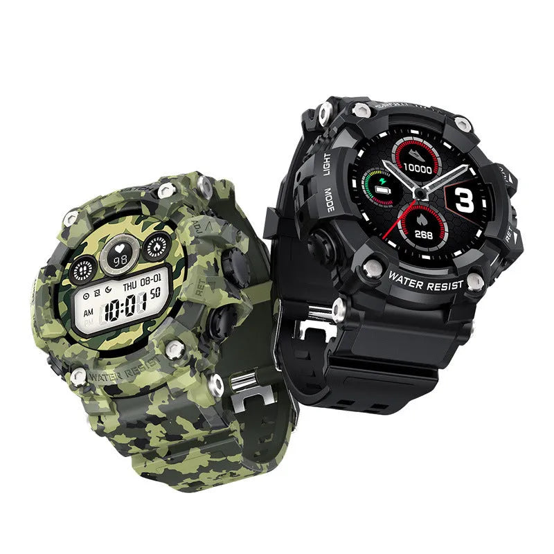 T6 Tactical Rugged Smart Watch with 1.3-inch screen on an anti-sweat wristband.