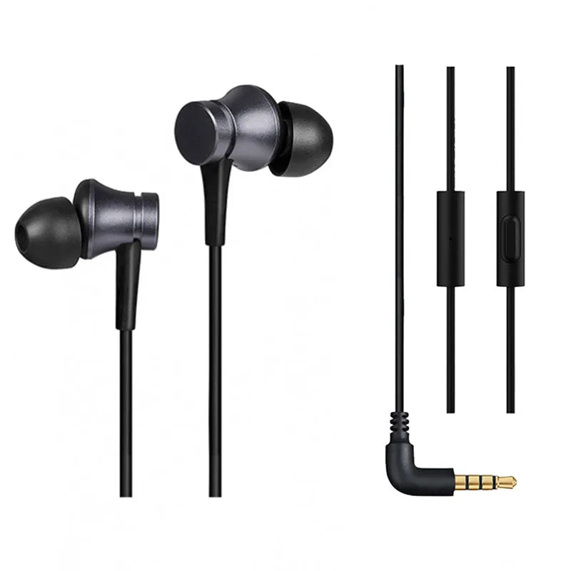 Piston wired in-ear headphones with 3.5mm connector in black, blue and red colour options