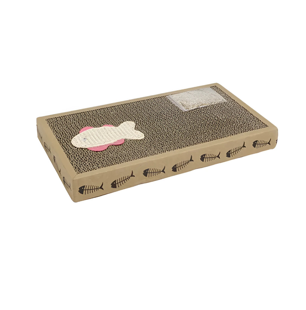 Large widened sisal cat scratch board with cat mint on floor, two size options available