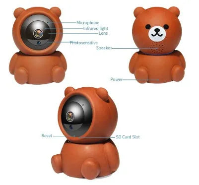 Bear Camera 1080P wireless security camera with infrared night vision and motion detection