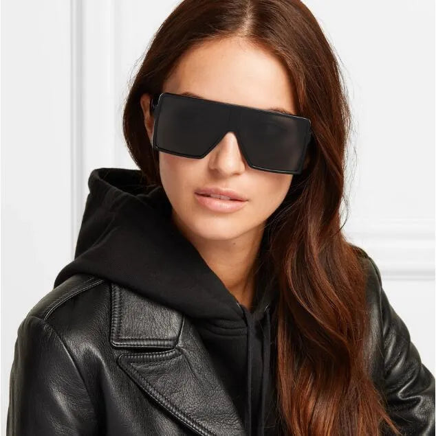 Oversized square women sunglasses with big frame in black colour option