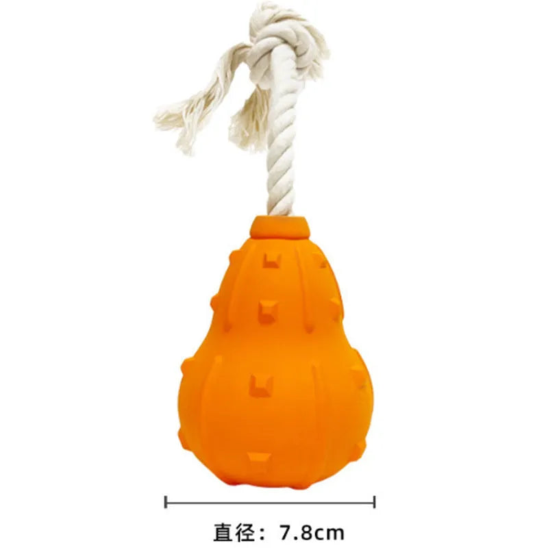 Natural rubber stuffable dog toy with treat dispensing hollow core for small medium breed dogs
