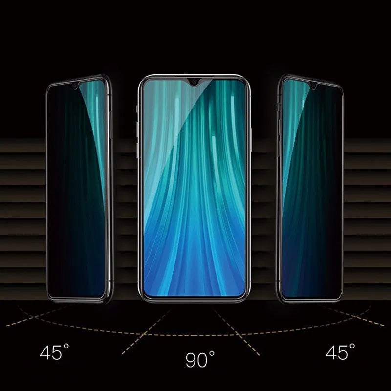 Xiaomi Poco and Redmi Note phone anti-spy privacy screen protector with 9H hardness.