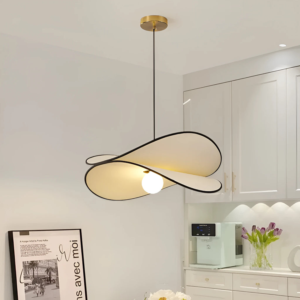 French style artistic chandelier pendant light with fabric potato chip shade in modern simplicity design
