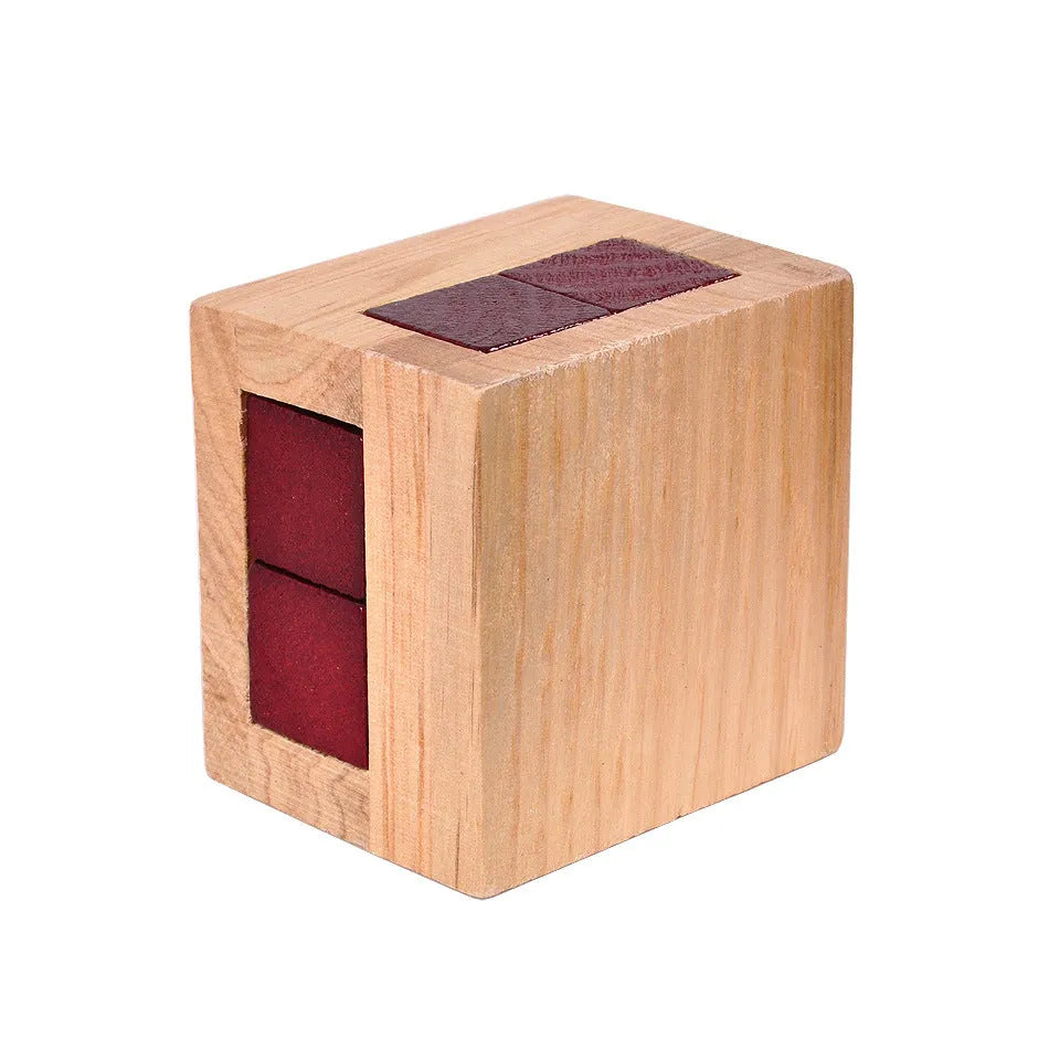 Wooden Kongming lock puzzle, 7 x 7 x 5.5 cm, colour A, for adults and seniors, exercises spatial thinking.
