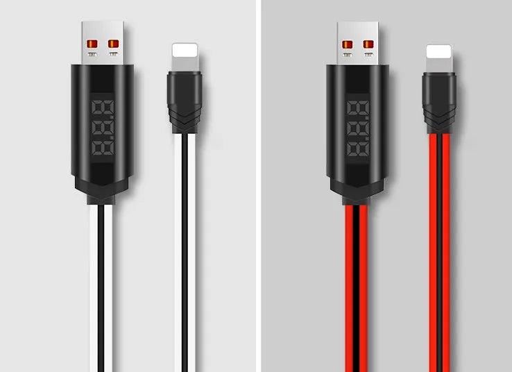 Intelligent timing fast charging data cable 1m length red white Micro USB 8Pin Type-C