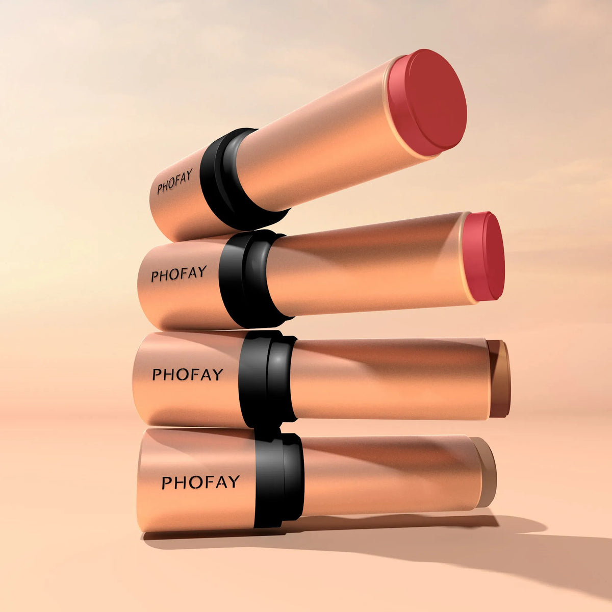 PHOFAY shaping contour stick with built-in brush, 10g, for cheekbone and jawline contour
