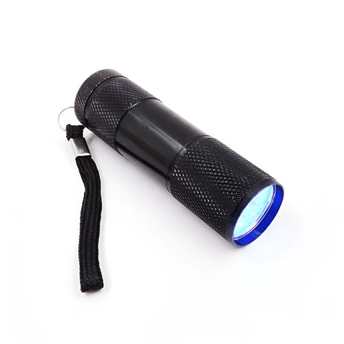 Black UVC LED UV torch light handheld currency detector with rear switch