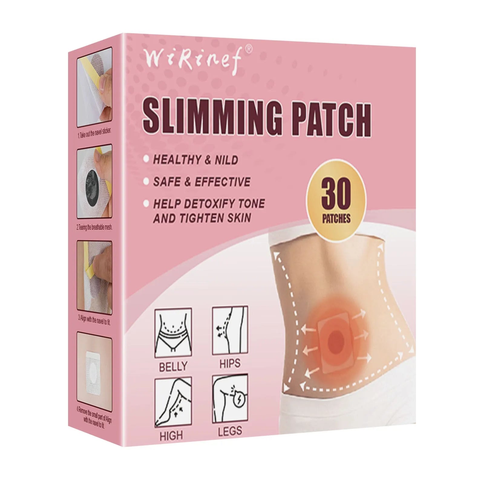 30 belly button stickers in box, WR9 specification