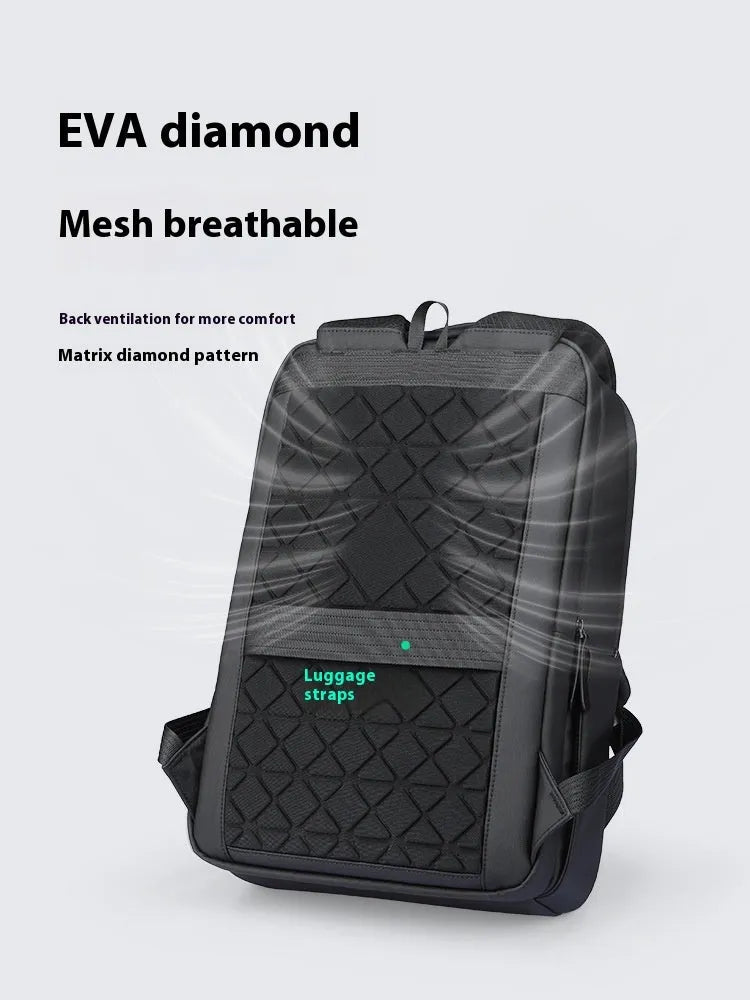 Graphite grey USB charging business backpack with Oxford cloth construction and under 20-litre capacity