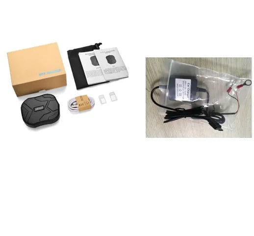 Black GPS locator with waterproof case, magnet mount and 5000 mAh battery, 90 x 74 x 25 mm