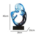 Transparent resin craft ornament in modern minimalist style showing orange red or blue colour options